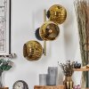 Ripoll Kogellampje, Wandlamp Goud, Zwart, 3-lichts