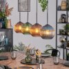Koyoto Hanglamp, Kogellampje, Hanglamp Blauw, Groen, Koperkleurig, 4-lichts