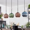 Koyoto Hanglamp, Kogellampje, Hanglamp Blauw, Groen, Koperkleurig, 4-lichts