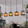 Koyoto Hanglamp, Kogellampje, Hanglamp Blauw, Groen, Koperkleurig, 4-lichts