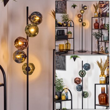 Ripoll Staande lamp Blauw, Groen, Koperkleurig, 5-lichts