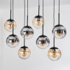 Gastor Hanglamp, Kogellampje, Hanglamp Amber, Duidelijk, Rookkleurig, 8-lichts