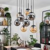 Gastor Hanglamp, Kogellampje, Hanglamp Amber, Rookkleurig, 8-lichts