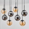 Gastor Hanglamp, Kogellampje, Hanglamp Amber, Rookkleurig, 8-lichts