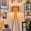 Soungou Staande lamp Hout licht, Wit, 1-licht