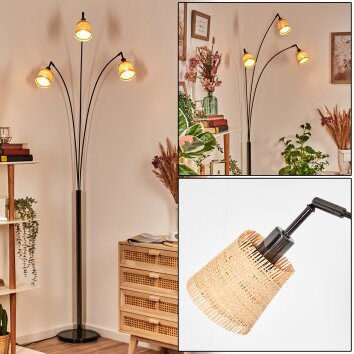 Lindberg Staande lamp Chroom, Zwart, 3-lichts