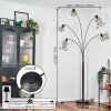Yaak Staande lamp Chroom, Zwart, 5-lichts