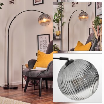 Koyoto Staande lamp, Booglampen Zwart, 1-licht