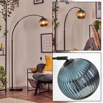 Koyoto Staande lamp, Booglampen Zwart, 1-licht