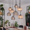Koyoto Hanglamp, Kogellampje, Hanglamp Natuurlijke kleuren, Zwart, 8-lichts