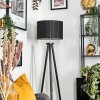 Soungou Staande lamp Chroom, Zwart, 1-licht
