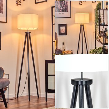 Soungou Staande lamp Chroom, Zwart, 1-licht