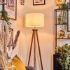 Soungou Staande lamp Chroom, Hout donker, 1-licht