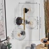 Ripoll Kogellampje, Wandlamp Goud, Zwart, 3-lichts