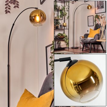 Koyoto Staande lamp, Booglampen Zwart, 1-licht