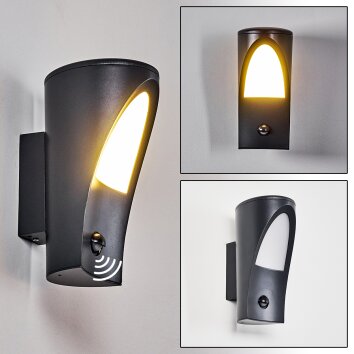 Aria Buiten muurverlichting Antraciet, 1-licht, Bewegingsmelder