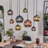 Koyoto Hanglamp, Kogellampje, Hanglamp Natuurlijke kleuren, Zwart, 8-lichts
