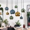 Koyoto Hanglamp, Kogellampje, Hanglamp Natuurlijke kleuren, Zwart, 8-lichts