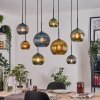 Koyoto Hanglamp, Kogellampje, Hanglamp Natuurlijke kleuren, Zwart, 8-lichts