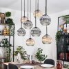 Koyoto Hanglamp, Kogellampje, Hanglamp Natuurlijke kleuren, Zwart, 8-lichts