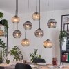 Koyoto Hanglamp, Kogellampje, Hanglamp Natuurlijke kleuren, Zwart, 8-lichts
