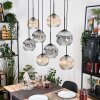 Koyoto Hanglamp, Kogellampje, Hanglamp Natuurlijke kleuren, Zwart, 8-lichts