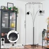 Bassagoda Staande lamp Chroom, Zwart, 3-lichts