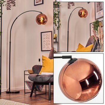 Koyoto Staande lamp, Booglampen Zwart, 1-licht