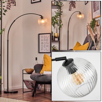 Koyoto Staande lamp, Booglampen Zwart, 1-licht
