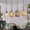 Apedo Hanglamp, Hanglamp Amber, Duidelijk, Rookkleurig, 4-lichts