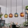 Ripoll Hanglamp, Kogellampje, Hanglamp Blauw, Groen, Koperkleurig, 4-lichts