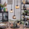 Ripoll Hanglamp, Kogellampje, Hanglamp Amber, Duidelijk, Rookkleurig, 3-lichts