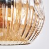 Ripoll Hanglamp, Kogellampje, Hanglamp Amber, Duidelijk, Rookkleurig, 3-lichts