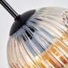 Ripoll Hanglamp, Kogellampje, Hanglamp Amber, Duidelijk, Rookkleurig, 3-lichts