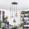 Ripoll Hanglamp, Kogellampje, Hanglamp Amber, Duidelijk, Rookkleurig, 3-lichts