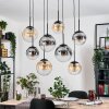 Gastor Hanglamp, Kogellampje, Hanglamp Amber, Duidelijk, Rookkleurig, 8-lichts