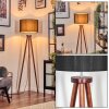 Soungou Staande lamp Chroom, Hout donker, 1-licht