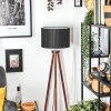 Soungou Staande lamp Chroom, Hout donker, 1-licht