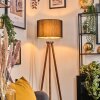Soungou Staande lamp Chroom, Hout donker, 1-licht