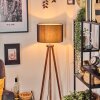 Soungou Staande lamp Chroom, Hout donker, 1-licht