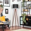 Soungou Staande lamp Chroom, Hout donker, 1-licht