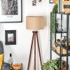 Soungou Staande lamp Chroom, Hout donker, 1-licht