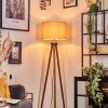 Soungou Staande lamp Chroom, Hout donker, 1-licht
