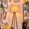 Soungou Staande lamp Chroom, Hout donker, 1-licht