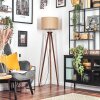 Soungou Staande lamp Chroom, Hout donker, 1-licht