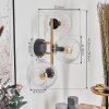 Koyoto Kogellampje, Wandlamp Goud, Zwart, 3-lichts