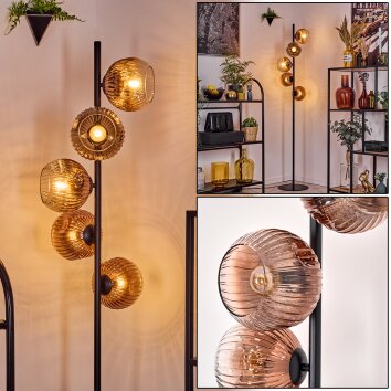 Ripoll Staande lamp Duidelijk, Koperkleurig, 5-lichts