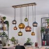 Koyoto Hanglamp, Kogellampje, Hanglamp Natuurlijke kleuren, Zwart, 8-lichts
