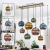 Koyoto Hanglamp, Kogellampje, Hanglamp Natuurlijke kleuren, Zwart, 8-lichts