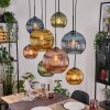 Koyoto Hanglamp, Kogellampje, Hanglamp Natuurlijke kleuren, Zwart, 8-lichts